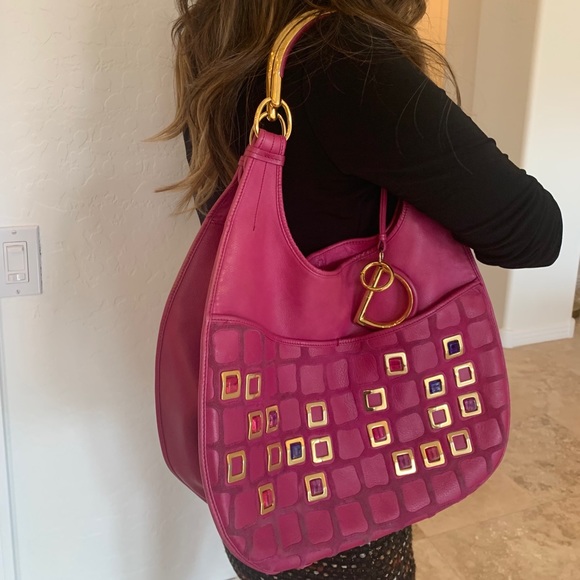 CHRISTIAN DIOR 61 Bejeweled Hobo Bag.(Hot Pink) - Picture 5 of 9